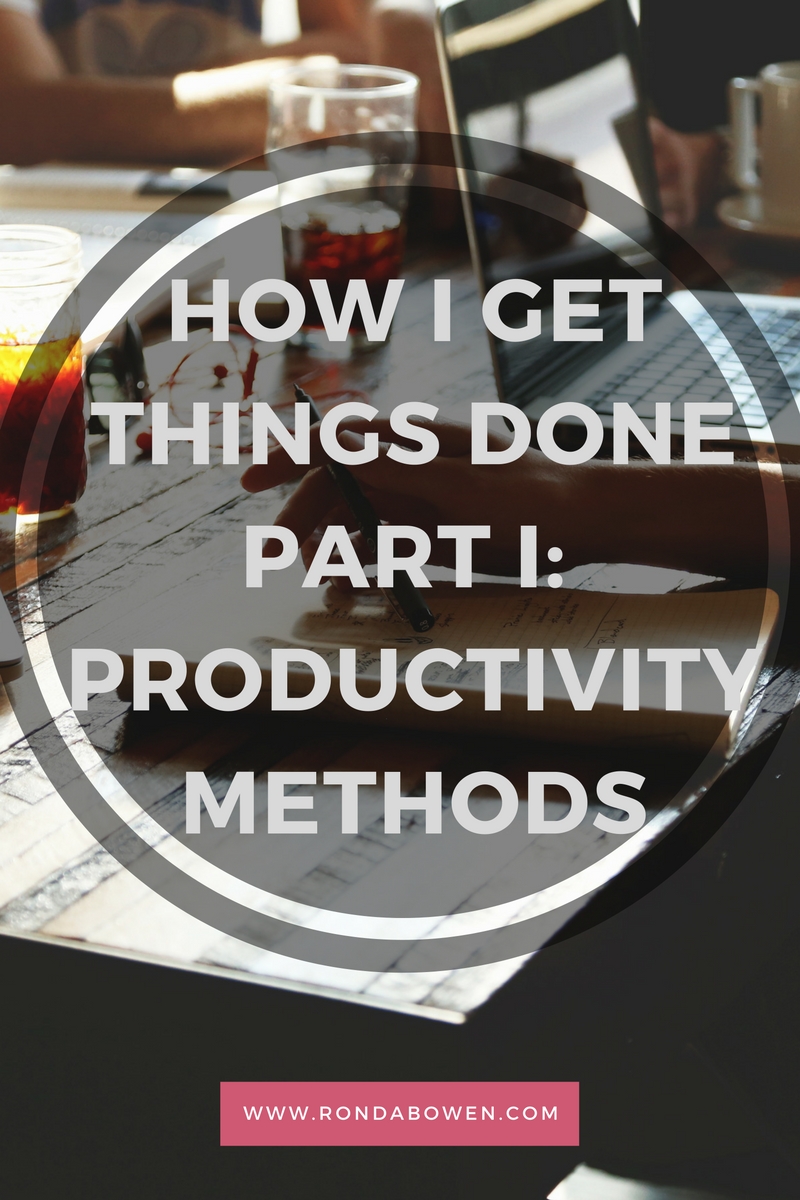 How I Get Things Done Part I- Productivity Methods